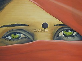 框架,看看,女子