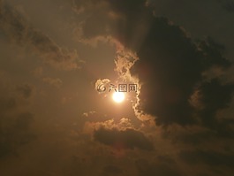 日落,太陽,云