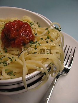 面食,碗,餐