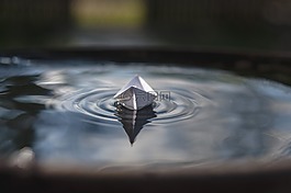 紙船,水,漂浮
