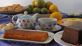 食品,蛋糕,茶