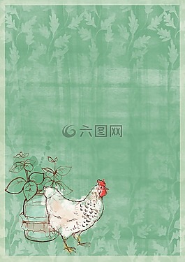背景,水彩,雞