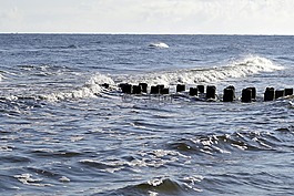 防波堤,海,海浪