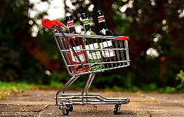 購物車,葡萄酒瓶,購物