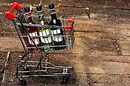 購物車,葡萄酒瓶,購物