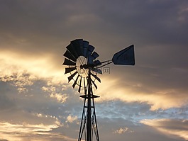 風車,abendstimmung,云