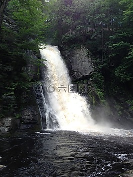 大瀑布,bushkillfalls,宾夕法尼亚州