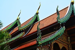 寺,屋頂,泰國