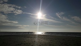 海邊,夕陽,心情