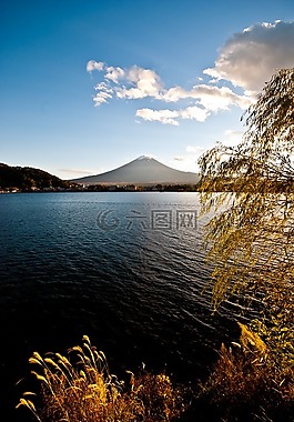 山,富士,湖