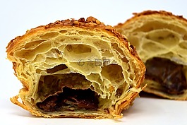 巧克力牛角包,酥皮,美味