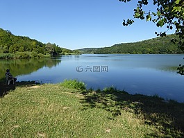 sálkai,釣魚的湖泊,秋