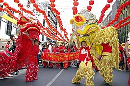 舞獅子,中國新的一年,中國城
