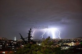 閃電,天空