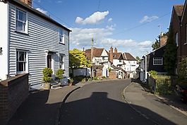 英語(yǔ)村街景,兼收并蓄的建筑風(fēng)格,電線桿