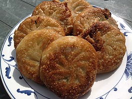 餃子,細香蔥,油煎