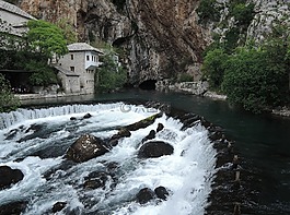 大瀑布,房子,河