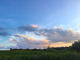 原野,農(nóng)場,日落