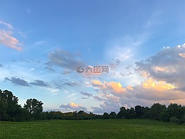 原野,農(nóng)場,日落