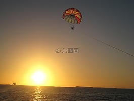 天空,帆船,海