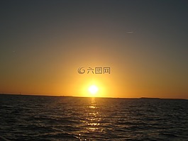太陽,日落,海
