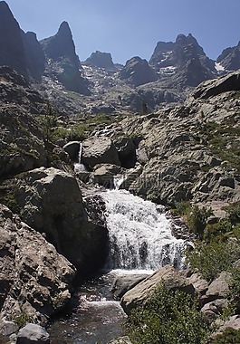 景觀,瀑布,山