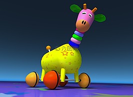 長頸鹿,玩具,車輪