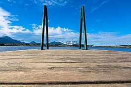 高山,湖,夏季