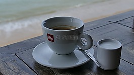 咖啡,表,海