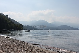 湖,銀行,山