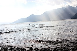 水,湖,太陽