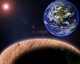 空間,行星,地球