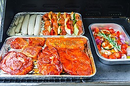 烤肉,牛排,香腸