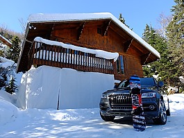 小屋,雪,奧迪