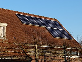 太陽能電池板,房子,秋季