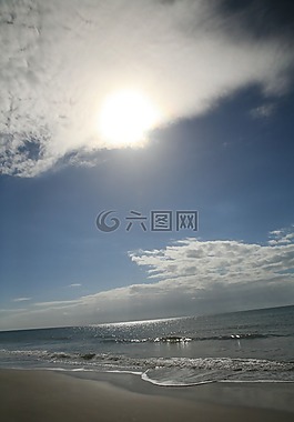 日落,海灘沖浪,水