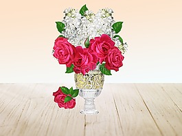 花瓶,丁香,花束