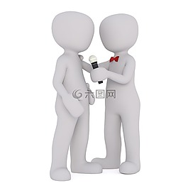 白人男性,3d人,孤立