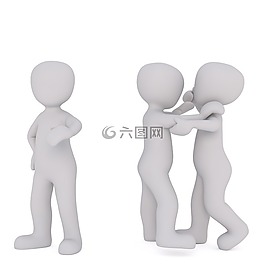 白人男性,3d人,孤立