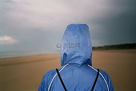 海灘,冬天,藍(lán)色