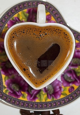 咖啡,杯,豆類