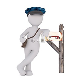 白人男性,3d人,孤立