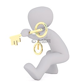 白人男性,3d人,孤立