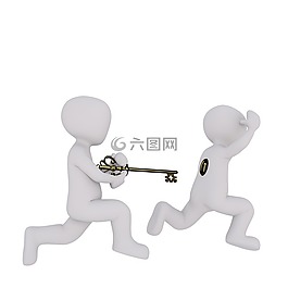 白人男性,3d人,孤立