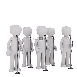 白人男性,3d人,孤立