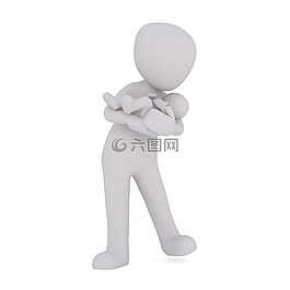 白人男性,3d人,孤立