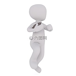 白人男性,3d人,孤立
