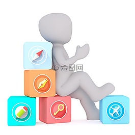 白人男性,3d模型,孤立
