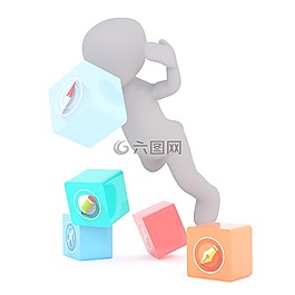 白人男性,3d模型,孤立
