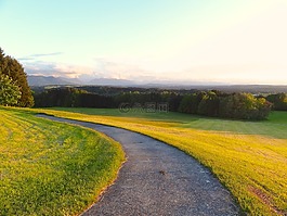 路,山,天空